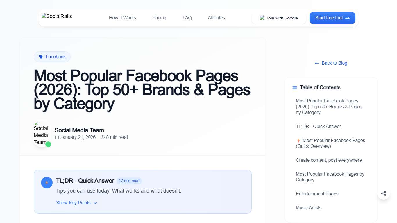 Most Popular Facebook Pages (2026): Top 50+ Brands & Pages by Category