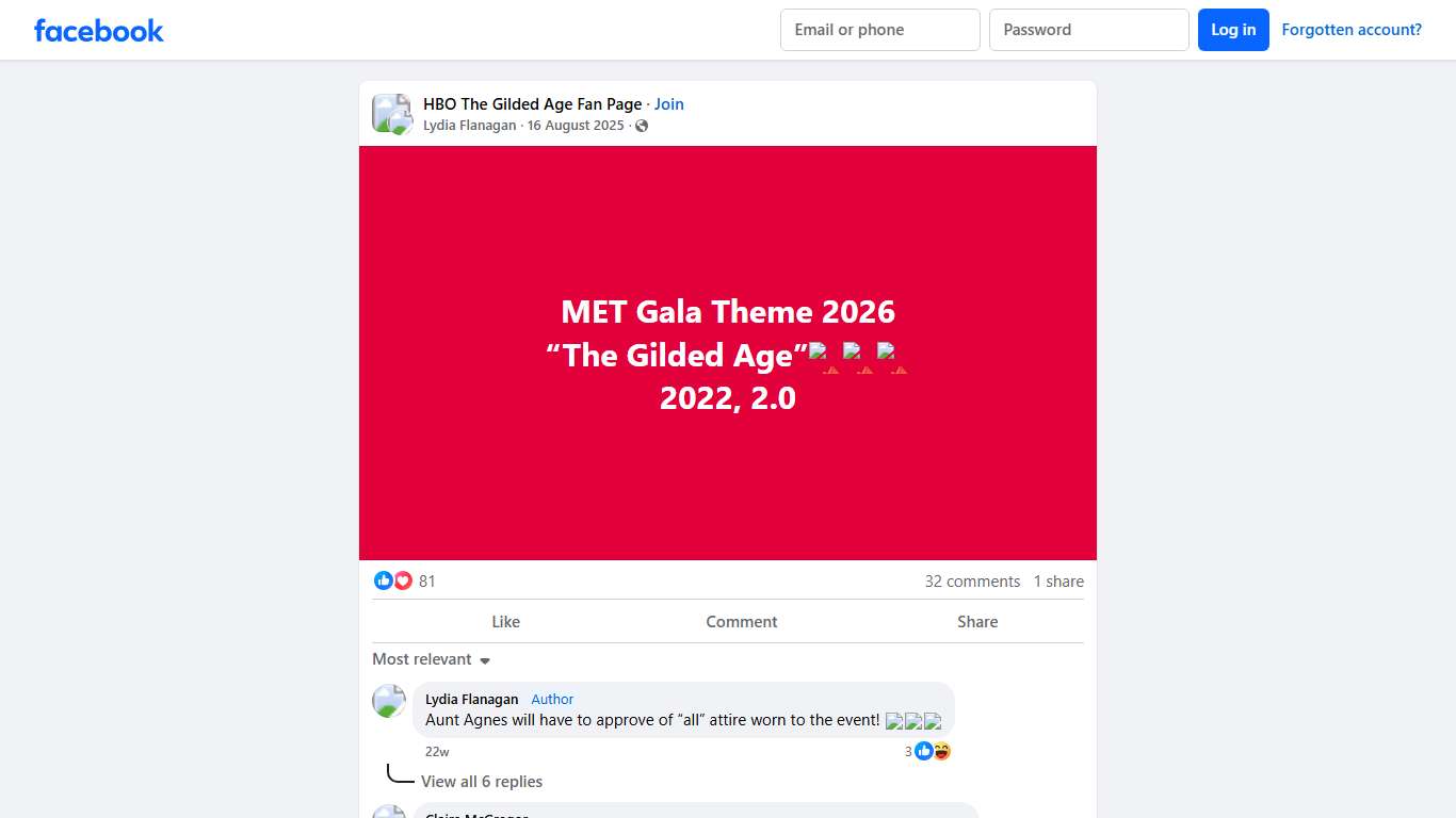 HBO The Gilded Age Fan Page | MET Gala Theme 2026 | Facebook